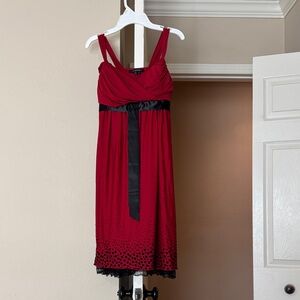 My Michelle Red and Black Midi Dress